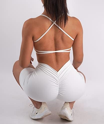 Zioccie v-back scrunch butt shorts para mulheres ginástica yoga executando shorts de fitness ativos exercícios