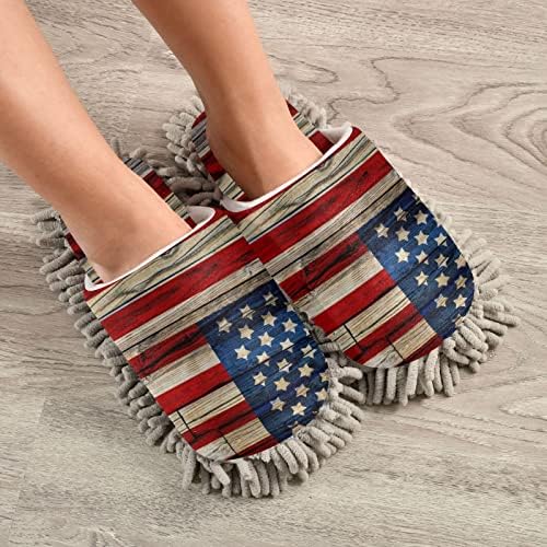 Swadaza American Bandle Flippers for Woman, Flipers de limpeza laváveis ​​e confortáveis ​​chinelos chenille chinelos
