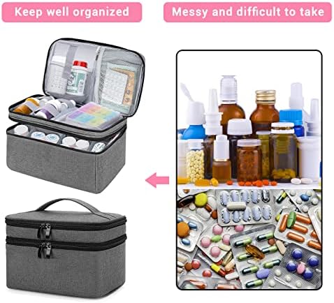 Organizador de medicamentos e saco de armazenamento vazio, caixa de primeiros socorros familiares,