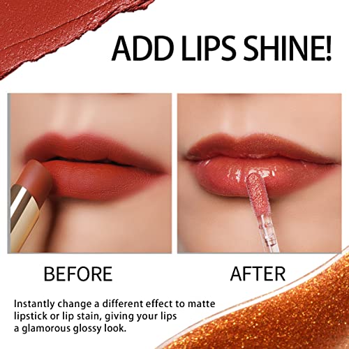 Oulac Glitter Vegan Lip Lip com acabamento espelhado hidratante e reduzir linhas finas Lips Lips Lips Lips Retir