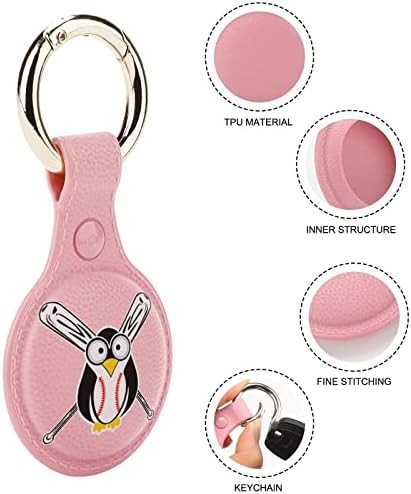 Penguin Baseball titular para airtag anel TPU TPU Caso de proteção Tag Localizador para carteira Pets