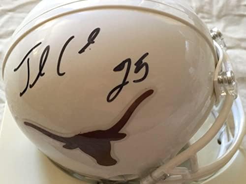 Jamaal Charles e Limas Sweed autografados assinaram o Texas Longhorns Mini capacete JSA - Mini