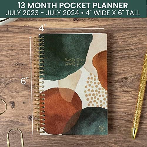 Bloom Daily Planners 2023-2024 Pocket Planner - 4 ”x 6” - - Mini Organizador e Calelense da Agenda Semanal/Mensal