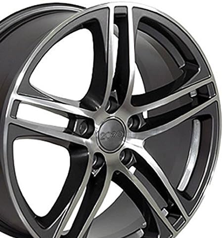 OE Wheels LLC As jantes de 17 polegadas FIT Audi VW R8 Gunmetal Mach'd 17x7.5 Birs Set