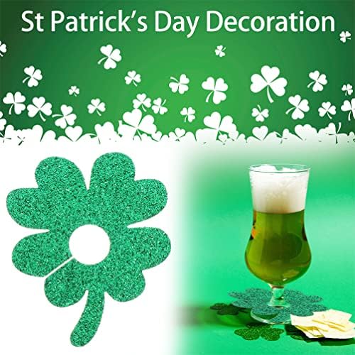 PretyZoom Glass Tumblers 6pcs St Patricks Day Wine Bottles Creche Clovers Wine Charms Wine Rings para