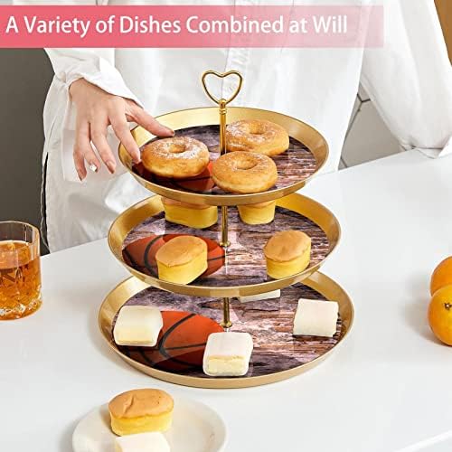 Conjunto de exibição de mesa de sobremesa, suporte de cupcakes de ouro, estandes de sobremesa, bandeja