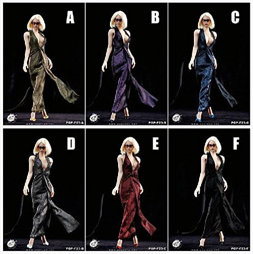 1/6 F23 Poptoys / Famle Action Figure Dress / Monroe Dress Dress Purple
