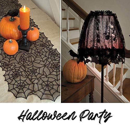 BEAGER 5 Pacote Decorações de Halloween Decorações de Hallowen Conjuntos -Halloween Larf Mantel e tampa redonda