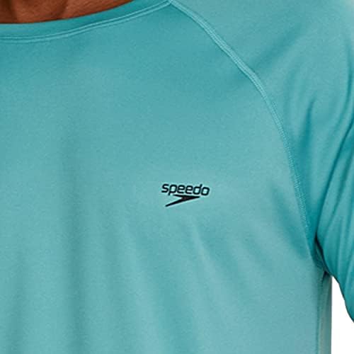 Camisa de natação UV de speedo masculino de manga curta de manga curta sólida