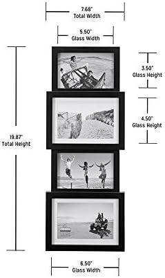 Malden International Designs 8306-40 quadro de imagem de colagem, 4 opção, 2-4x6 e 2-5x7, preto