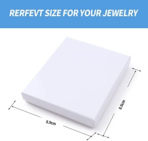 Caixas de presente de jóias com algodão com algodão 10pack - caixas de colar branco para presente de jóias,