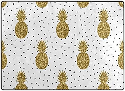 Gold Pineapple Dots grandes tapetes de área macia