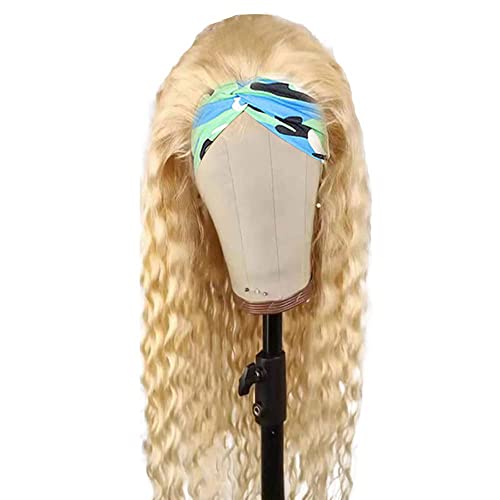 Muaowig Loira Wig Deep Wig Deep Wave Brasil Remy Remy Hair Sem Glueless Fácil de usar peruca
