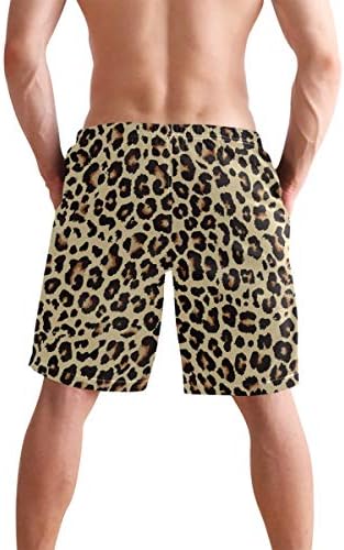 Masculino, troncos de natação, chita de leopardo de leopardo, shorts de praia shorts de praia rápida