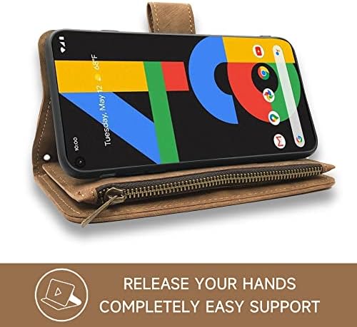 Dibosom Compatível com o Google Pixel 4A 4G Caixa de carteira e premium Coloque de couro vintage