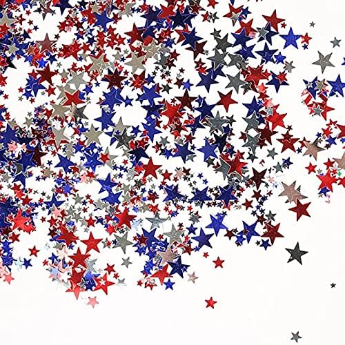Momfei PVC Star Star Table Foil Patriótico Star para o dia 4 de julho Evento de decoração do