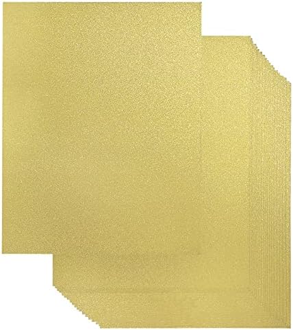 Papel de cartolina Gold Glitter, papel de glitter dourado de dupla face para projetos de bricolage, 20 folhas de