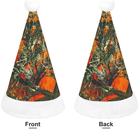 Chapéu de natal laranja camufla