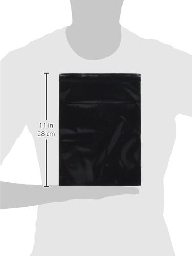 Bauxko 8 x 10 sacos poli planos, preto, 50 pacote