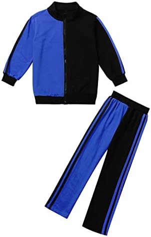 Doomiva Kids Girls and Boys 2pcs Roupas de roupas atléticas conjuntos de roupas de zíper e roupas de