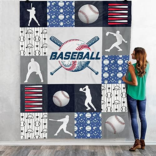 Cobertores de beisebol a lasfour para meninos, presentes de beisebol para meninos 8-12, cobertores de 50x60