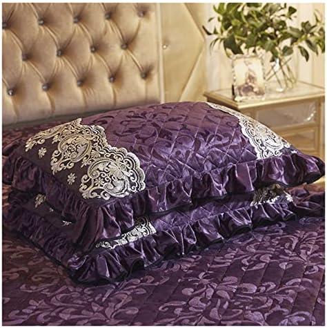 Kfjbx Velvet acolchoado travesseiro de renda para cama em relevo sólido retongo retangular Casa decorativa