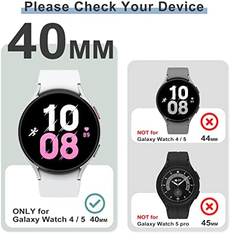 [5+5pack] SpGuard Galaxy Watch 5/Watch 4 40mm Tampa da caixa do protetor de tela, Galaxy de vidro