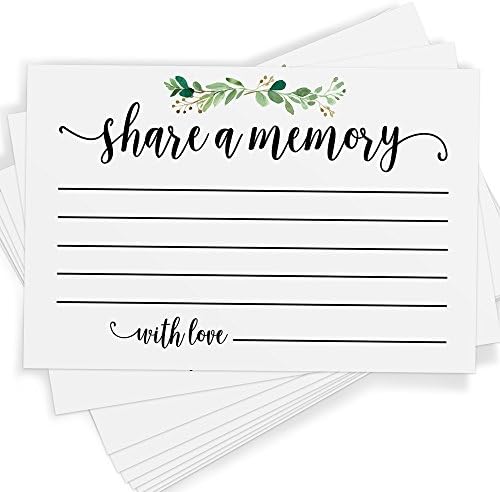 Festa impressa Compartilhe cartões de memória, celebração da vida, branco, conjunto de 25
