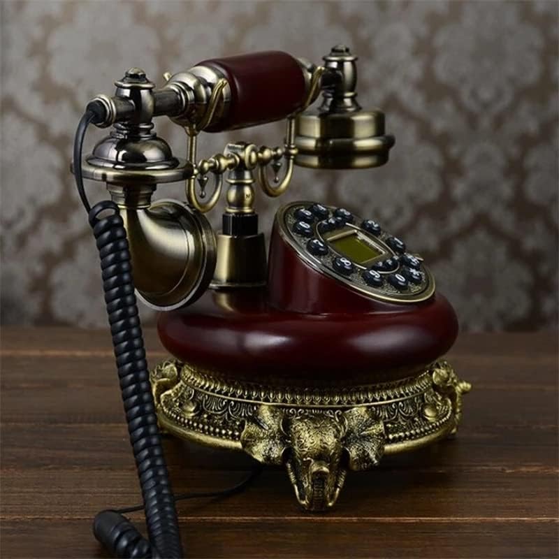 Gretd Antique Telefone fixo ID do chamador Linear Resina de telefone e imitação de metal com botão sem