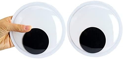 Olhos gigantes de Wiggle, 5,9 polegadas com adesivo auto -adesivo e preto, olhos arregalados para