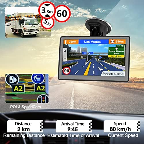 Navegação GPS para caminhão de carro - 2023 Sistema de navegação 7 polegadas com atualizações de mapa grátis