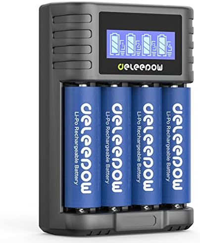 Pacote de DeLeepow de baterias AA Recahrgable com carregador e baterias recarregáveis ​​AAA