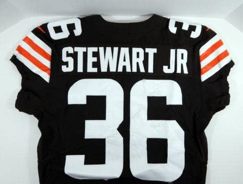 2020 Cleveland Browns MJ Stewart Jr 36 Jogo usado Jersey Brown 42 DP23418 - Jerseys de jogo NFL não