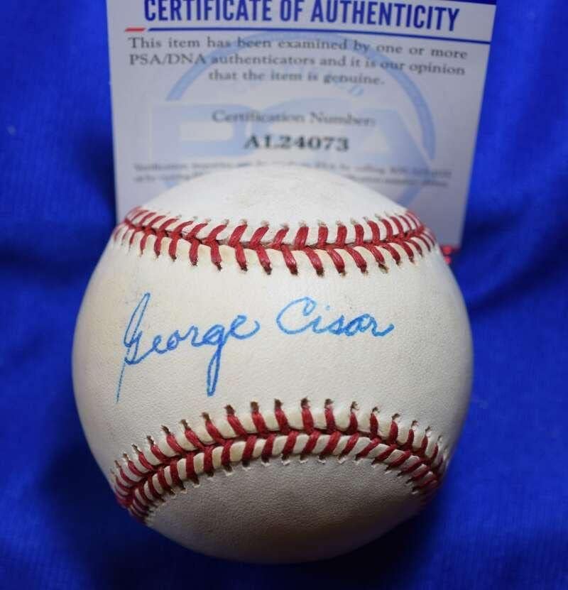 George CISAR PSA DNA CoA Autograph National League ONL Baseball assinado - Bolalls autografados