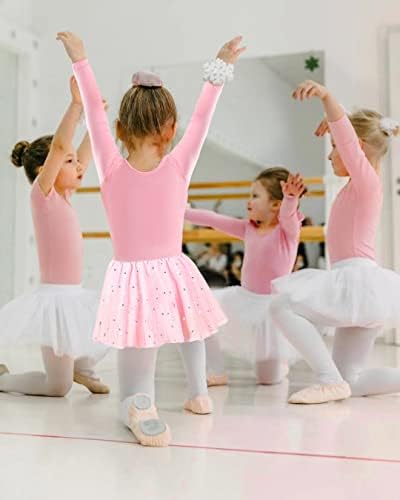 Danshow Girls Glitter Slawards para vestido de dança de balé com manga de pétala de saia tutu