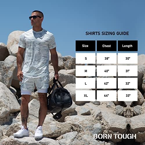Born Houd Air Pro Men's Workout Short Sleeve Sleeve Camisa de exercícios para masculino verdadeiro, camisa