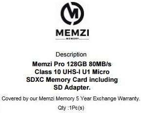 Memzi Pro 128GB classe 10 80MB/S Micro SDXC Memory Card com adaptador SD e Micro USB Reader para