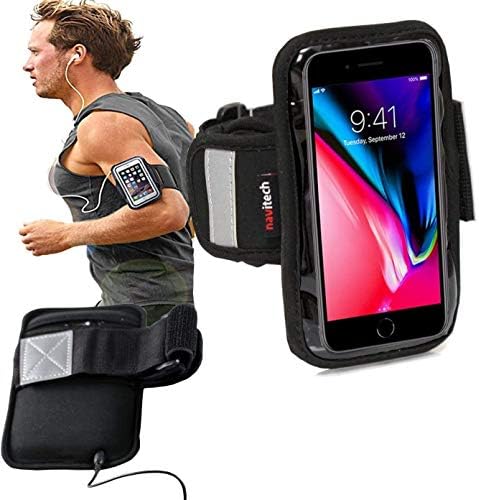Navitech Black Running/Jogging/Ciclismo resistente a braçadeiras esportivas compatíveis com o Xiaomi Redmi Note