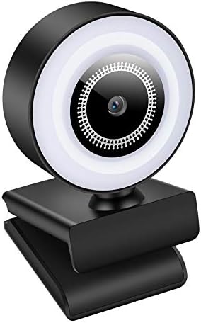 1080p webcam com luz de anel, câmera de computador HD Webcam Light com microfone para videoconferência,