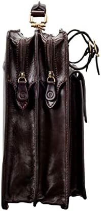 Maxwell Scott | Mens Luxury Leather 2 Seção grande pasta | O alanzo | Bolsa de laptop de viagem