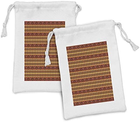 Conjunto de bolsas de tecido tribal de Ambesonne de 2, elementos tradicionais do estilo tribal