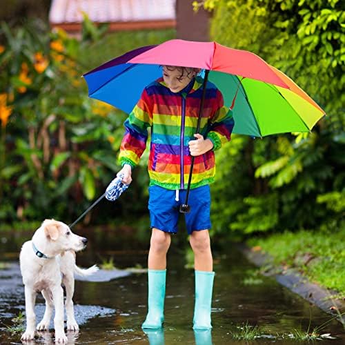 Silkfly 6 PCs Dia do Pride Gay 39,4 polegadas 10 Costela dobrável Rainbow Umbrella para adultos Tri dobrado