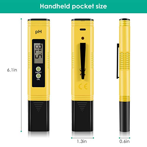Medidor de pH digital para água, 0,01 pH de alta precisão Tipo de caneta Testador de pH para