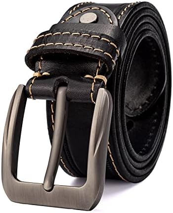 Holmannse italiano grão completo cinto de couro Men Western Cowboy Belt para jeans 1.5 largura 7 buracos