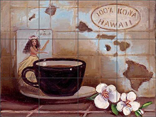 Backsplash mural de telha cerâmica - Kona Havaí por Theresa Kasun
