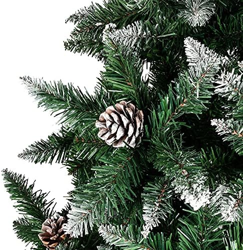 Árvore de Natal Aoof 7 pés 1350 ramo flocagem em árvore branca e pinheiro pinheiro