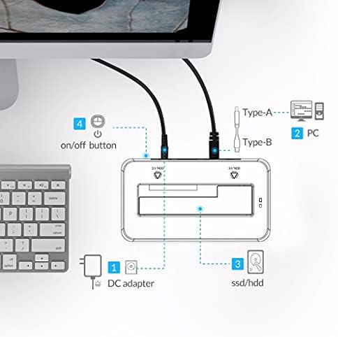 Caso GXBPY SATA para USB 3.0 DOCKING DOCKING SPEU SPELE SPELE para 2,5 ''/ 3,5 SSD HDD com adaptador de