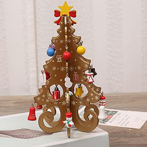 NC Wooden Christmas Tree Children Handmade Diy Tridimensional Cena de Árvore de Natal Conjunto