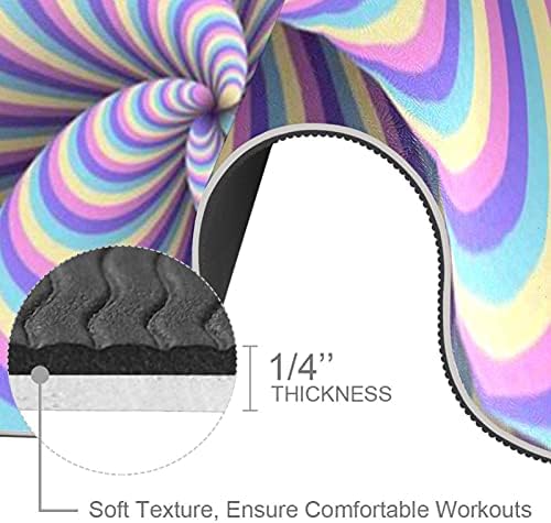 Multicolor Abstract Stripe Extra Gross Gross Yoga Mat - Eco Friendly não deslize e fitness tapete de treino