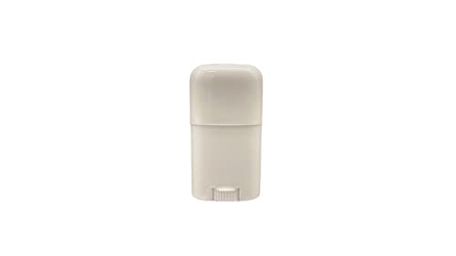 Recipiente de desodorizante oval branco - vazio - .50 onça - Twist -up Reabilable Plástico Tubo